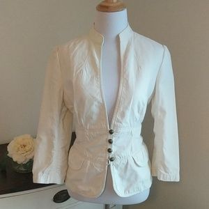 Banana Republic white jacket with cinched waist